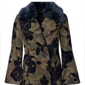 Banana Republic Peacoat Jacket Faux Fur Removable